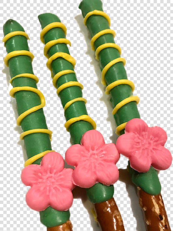 Pink Flamingo Chocolate Covered Pretzel Rods With Flower   HD Png DownloadTransparent PNG