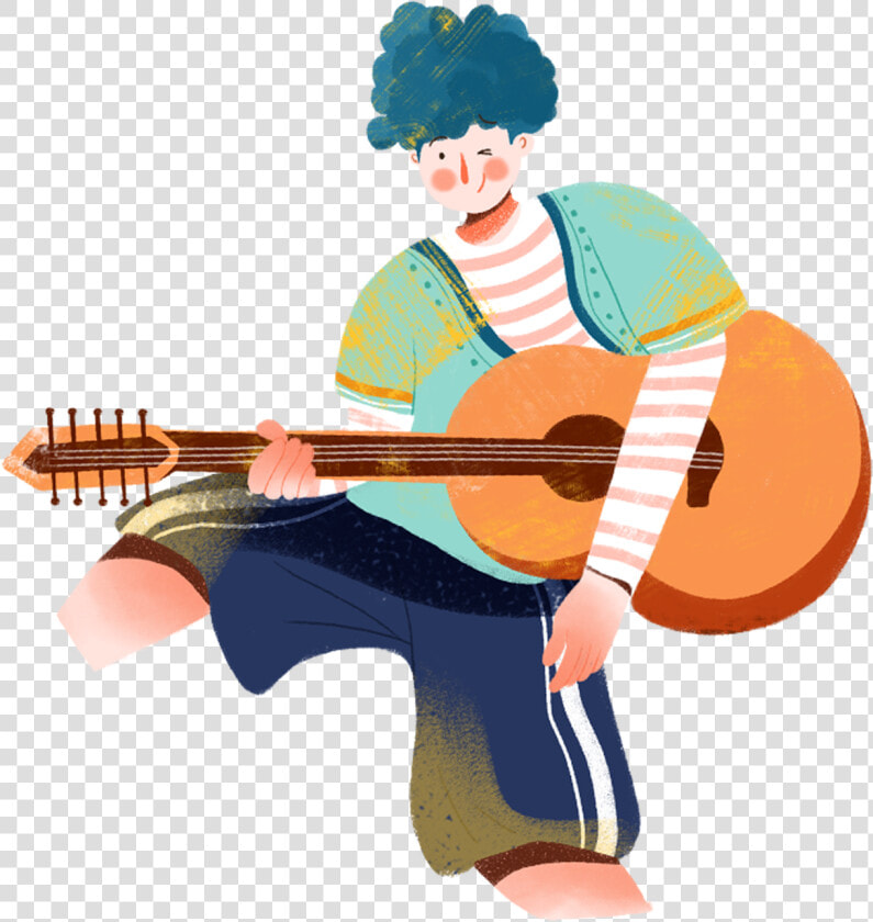 Guitar Acoustic Microphone Wischmop Illustration Download   Acoustic Guitar Guitars Cartoon  HD Png DownloadTransparent PNG