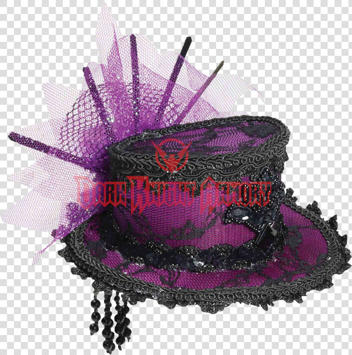 Steampunk Mini Purple Lace Top Hat   Burlesque Hat  HD Png DownloadTransparent PNG