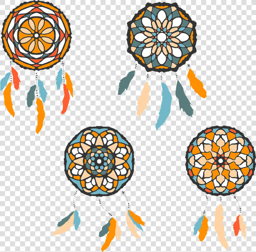 Dreamcatcher  Abstract  Orange  Blue  Azure  Vector   Dream Catcher Vector Warna  HD Png DownloadTransparent PNG