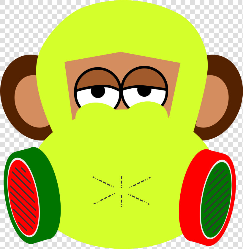 Monkey Wears Gas Mask Clip Arts   Clip Art Gas Mask  HD Png DownloadTransparent PNG