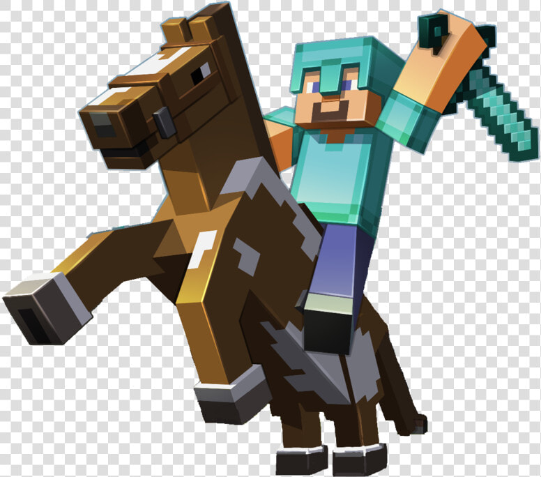 Story Toy Lego Pocket Edition Mode Minecraft   Minecraft Steve On Horse  HD Png DownloadTransparent PNG