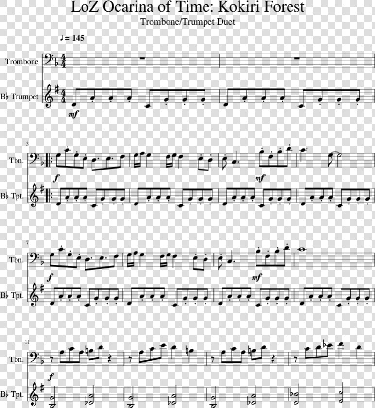 Ocarina Kokiri Forest Sheet Music  HD Png DownloadTransparent PNG