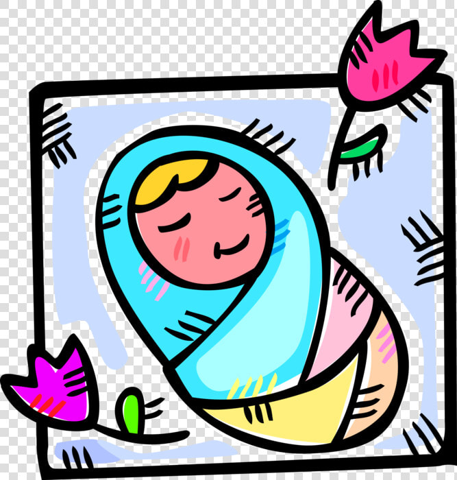 Vector Illustration Of Newborn Infant Baby Wrapped  HD Png DownloadTransparent PNG