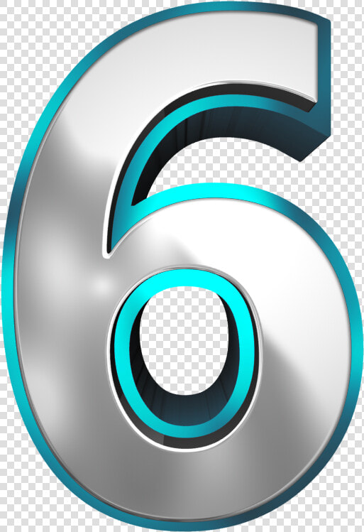 Metallic And Blue Number Six Png Clipart Image   Number 6 Png Design  Transparent PngTransparent PNG