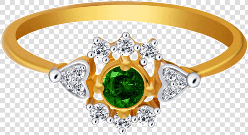 14kt Yellow Gold Ring For Women   Green Stone Gold Ring For Women  HD Png DownloadTransparent PNG