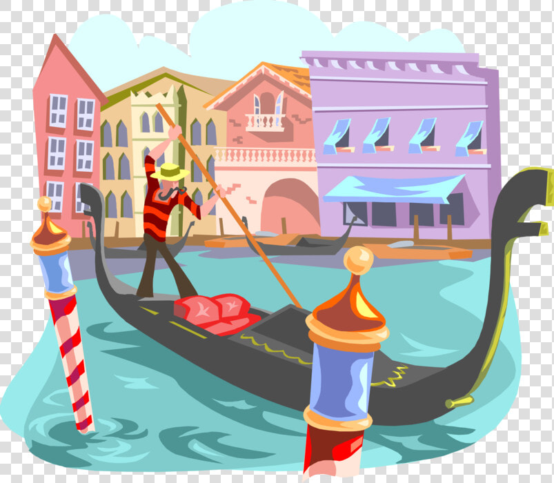 Vector Boats Canal Boat   Png Download   Gondola Venice Illustration  Transparent PngTransparent PNG