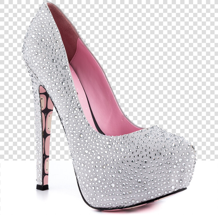 Silver Rhinestone Stiletto Heels   Basic Pump  HD Png DownloadTransparent PNG