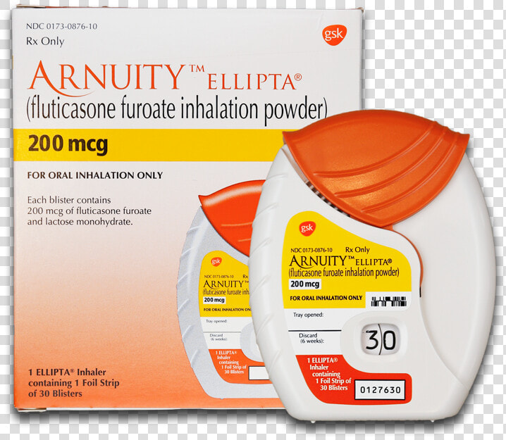 Arnuity Ellipta 200mcg Packaging Enlarged   Arnuity Ellipta 100 Mcg  HD Png DownloadTransparent PNG