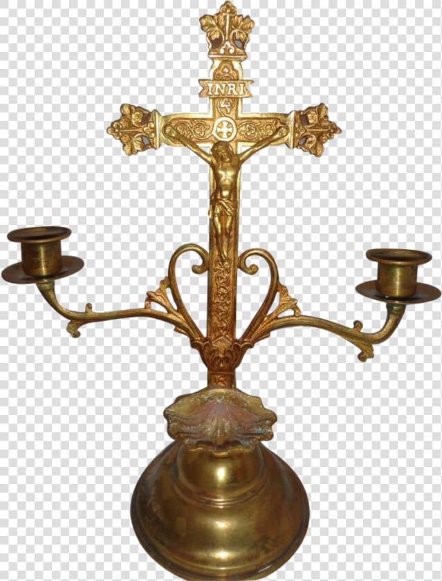 Beautiful All original Altar Cross Roman Catholic Religious   Brass  HD Png DownloadTransparent PNG