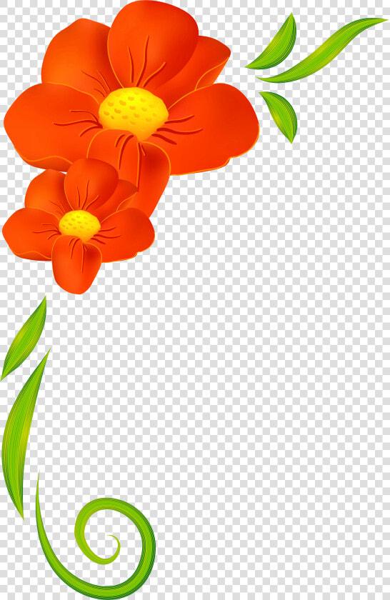 Orange Flower Clipart Small Flower   Flower Border Clipart Png  Transparent PngTransparent PNG