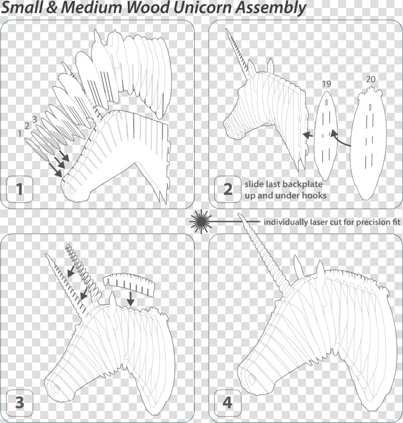 Merlin The Birch Wood Unicorn Head Instructions   Fish  HD Png DownloadTransparent PNG