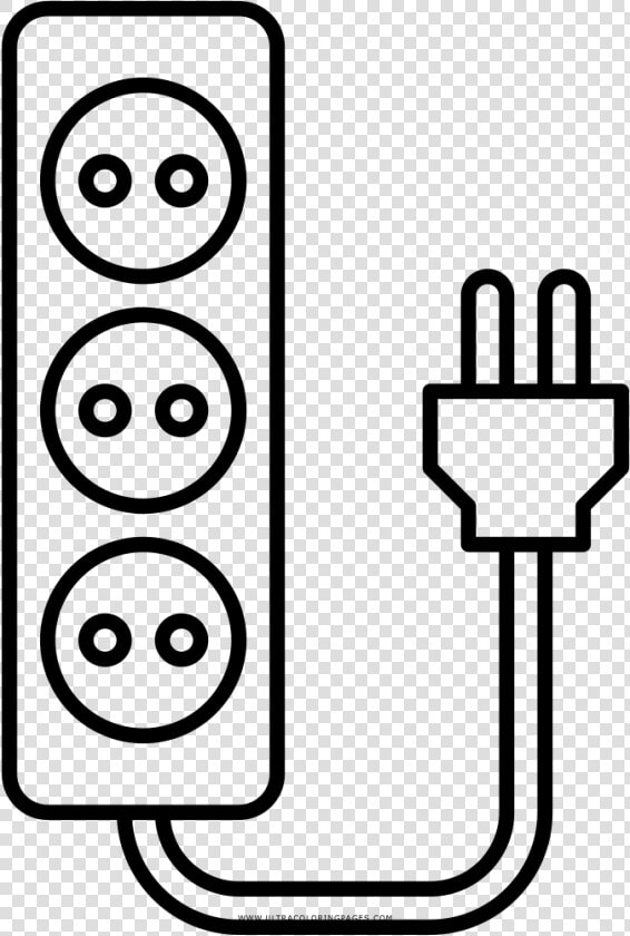 Extension Cord Coloring Page Clipart   Png Download   Black Clip Art Extension Cord  Transparent PngTransparent PNG