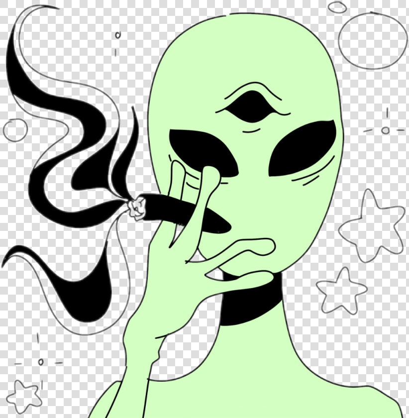  alien  fumante  de  drogas   Transparent Aesthetic Alien  HD Png DownloadTransparent PNG