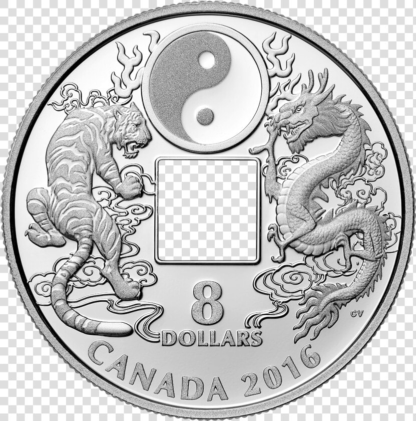 Canada 2016 Silver  8 Yin yang Coin Reverse   8 Dollar Canadian Coin  HD Png DownloadTransparent PNG