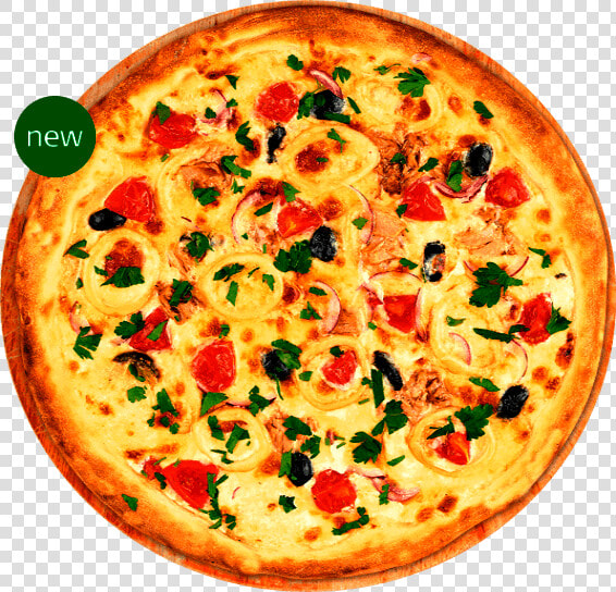 With Seafood And Tuna   California style Pizza  HD Png DownloadTransparent PNG