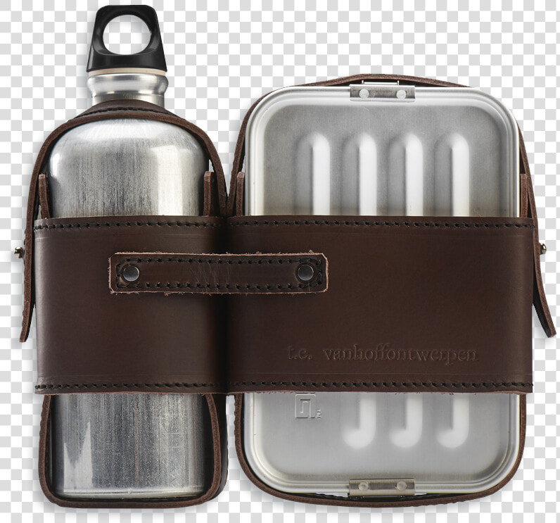 Leather Strapped Canteen And Lunch Box Set 0   Leather Strapped Canteen And Lunch Box Set  HD Png DownloadTransparent PNG