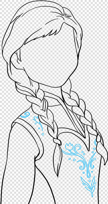 How To Draw Anna From Frozen   Frozen Anna Outline  HD Png DownloadTransparent PNG