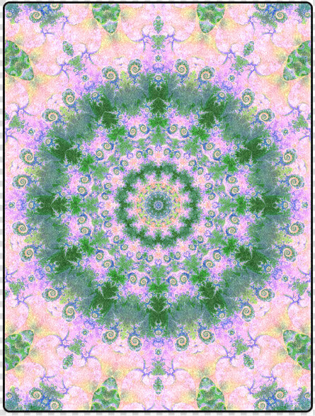 Rose Pink Green Explosion Of Flowers Mandala Blanket   Clock  HD Png DownloadTransparent PNG