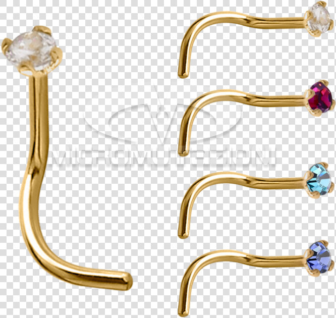 18k Gold Prong Set Jewelled Nose Stud Nose Studs  amp    Sabre  HD Png DownloadTransparent PNG