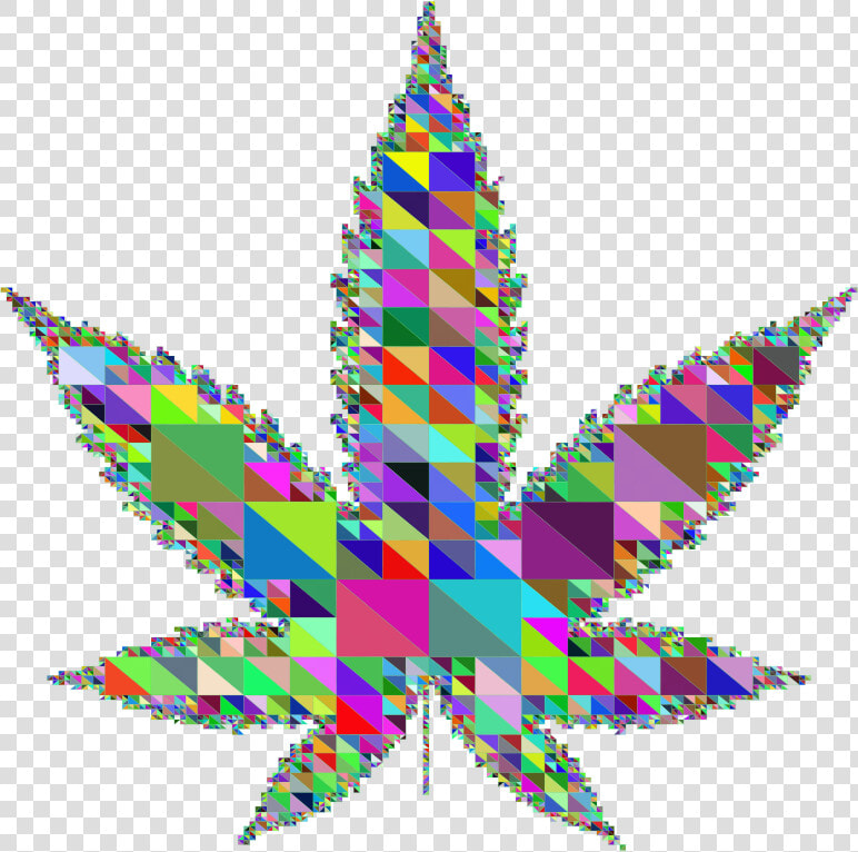 Triangular Marijuana Leaf Prismatic   Illustration  HD Png DownloadTransparent PNG