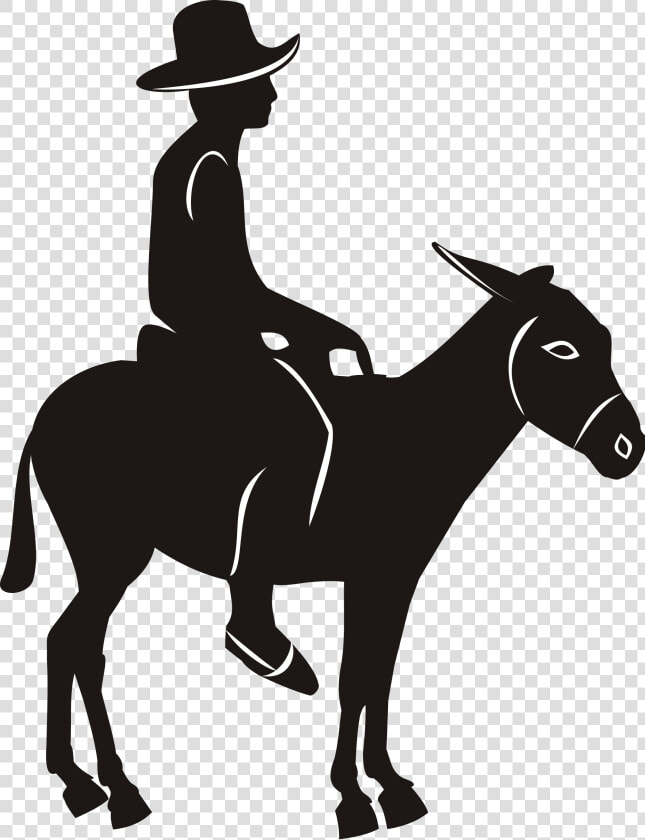 Transparent Donkey Silhouette Png   Man On Donkey Silhouette  Png DownloadTransparent PNG