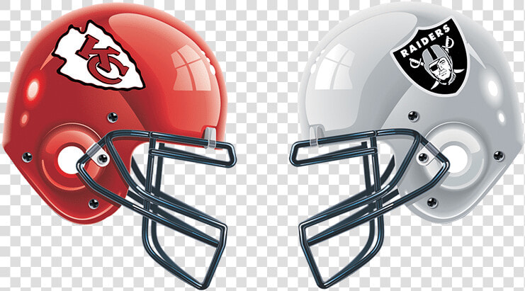 Chiefs Vs Raiders   Chiefs Vs Raiders Helmets  HD Png DownloadTransparent PNG