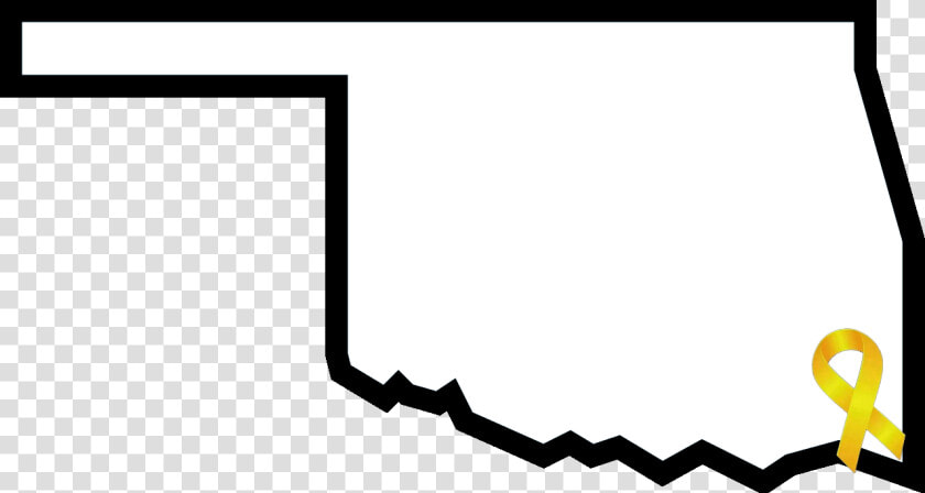 Outline Of Oklahoma With A Yellow Awareness Ribbon   Oklahoma State Flag Transparent  HD Png DownloadTransparent PNG