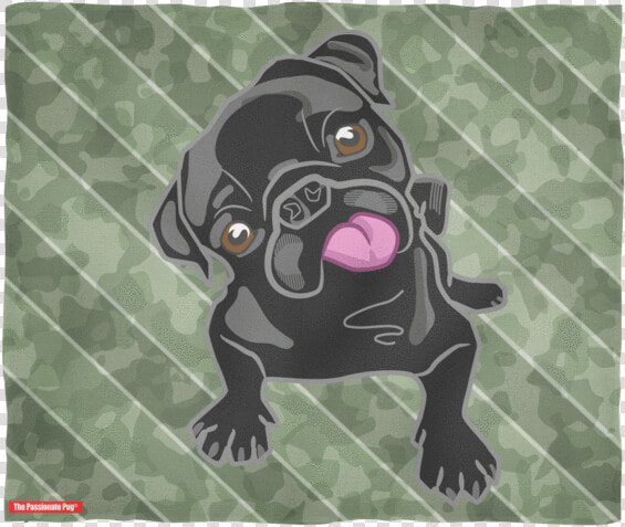 Black Pug Puppy Camo Fleece Blanket   Pug  HD Png DownloadTransparent PNG