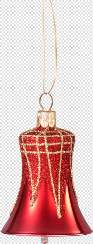 Glass Ornament Red Bell With Glitter Roof   Chain  HD Png DownloadTransparent PNG