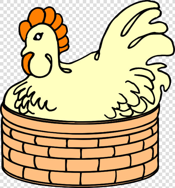 Hen In Basket Svg Clip Arts   Clip Art Of Hen In The Box  HD Png DownloadTransparent PNG