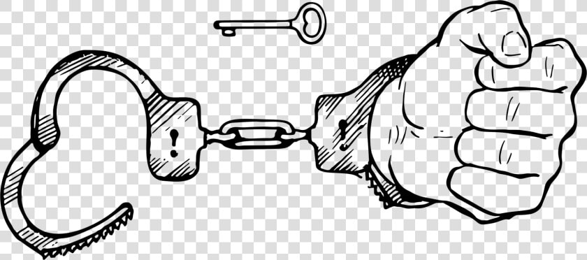 Line Art coloring Book blackandwhite   Handcuffs With Keys Drawing  HD Png DownloadTransparent PNG