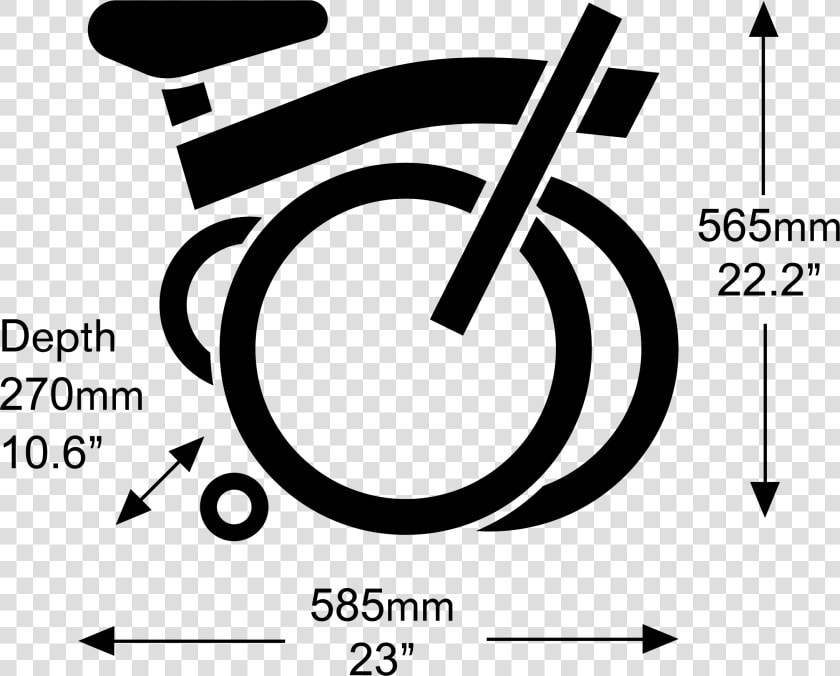 Brompton Folded Dimensions  HD Png DownloadTransparent PNG