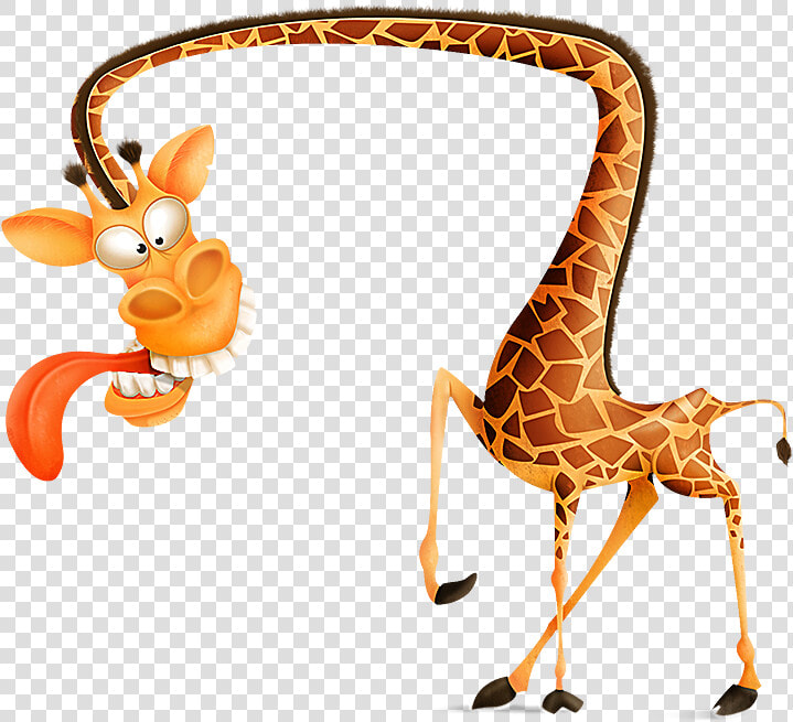 Giraffe Cartoon Characters   Crazy Giraffe  HD Png DownloadTransparent PNG