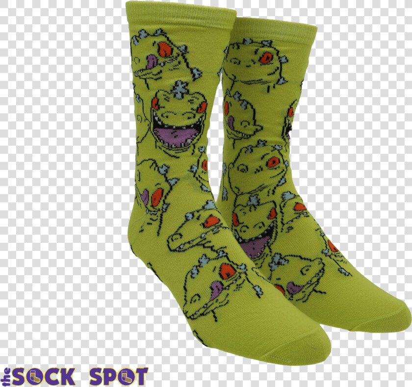 2 Pair Pack Nickelodeon Rugrats Reptar Socks   Sock  HD Png DownloadTransparent PNG