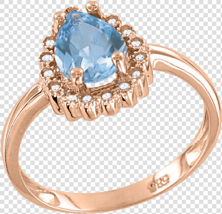 Lady´s Ring In Red Gold Of 585 Assay Value With Blue   Pre engagement Ring  HD Png DownloadTransparent PNG