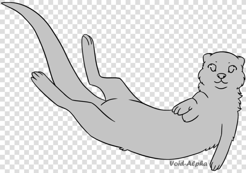 Otter Lineart Black And White   Otter Lineart  HD Png DownloadTransparent PNG