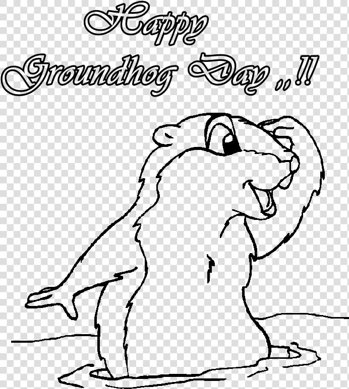 Pin Groundhog Day Clipart Black And White   Groundhog Day Coloring Pages Free  HD Png DownloadTransparent PNG