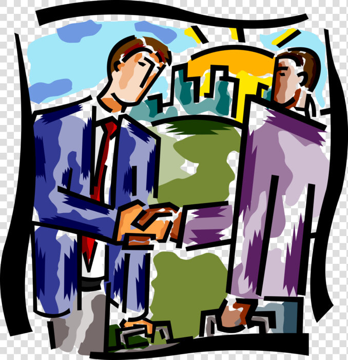 Vector Illustration Of Businessmen Shake Hands In Introduction  HD Png DownloadTransparent PNG