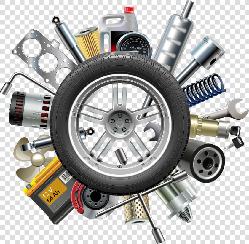 Tire Service Jeep Car Parts Vector Motor Clipart   Spare Parts  HD Png DownloadTransparent PNG