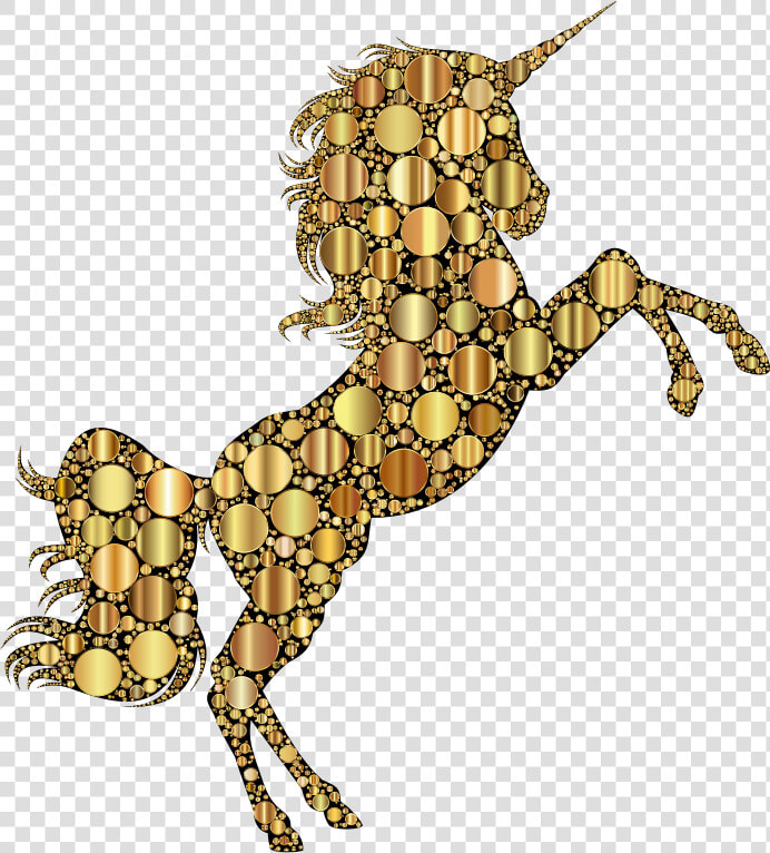 Gold Unicorn Silhouette 2 Circles   Unicorns With Gold Horn  HD Png DownloadTransparent PNG