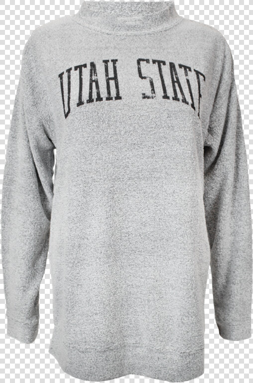 Utah State Ladies Turtleneck Sweater Light Gray   Long sleeved T shirt  HD Png DownloadTransparent PNG