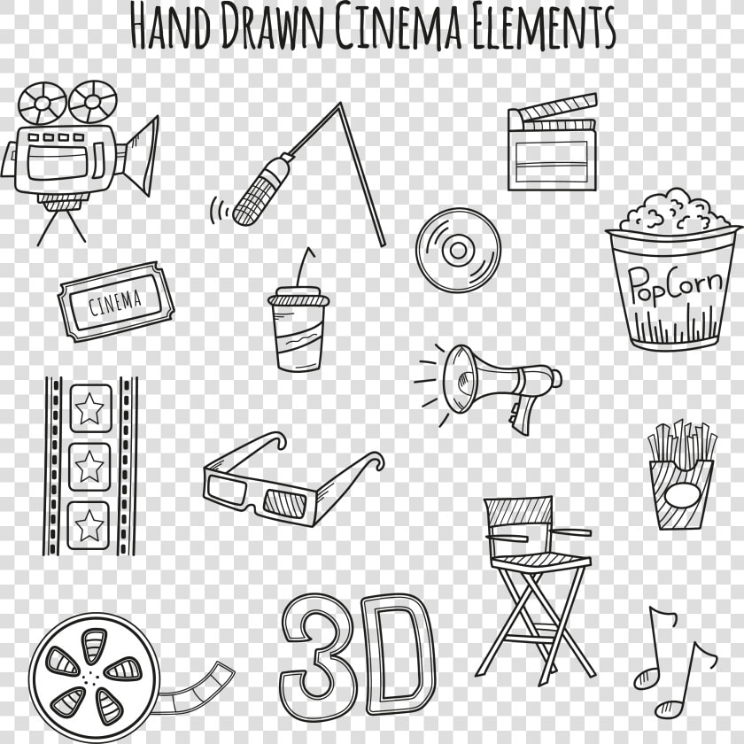 Transparent Cinema Building Clipart   Hand Drawn Video Camera  HD Png DownloadTransparent PNG