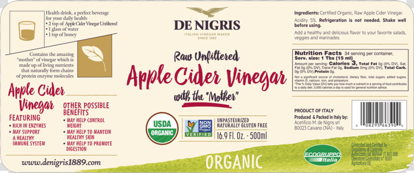 Organic Apple Cider Vinegar  HD Png DownloadTransparent PNG