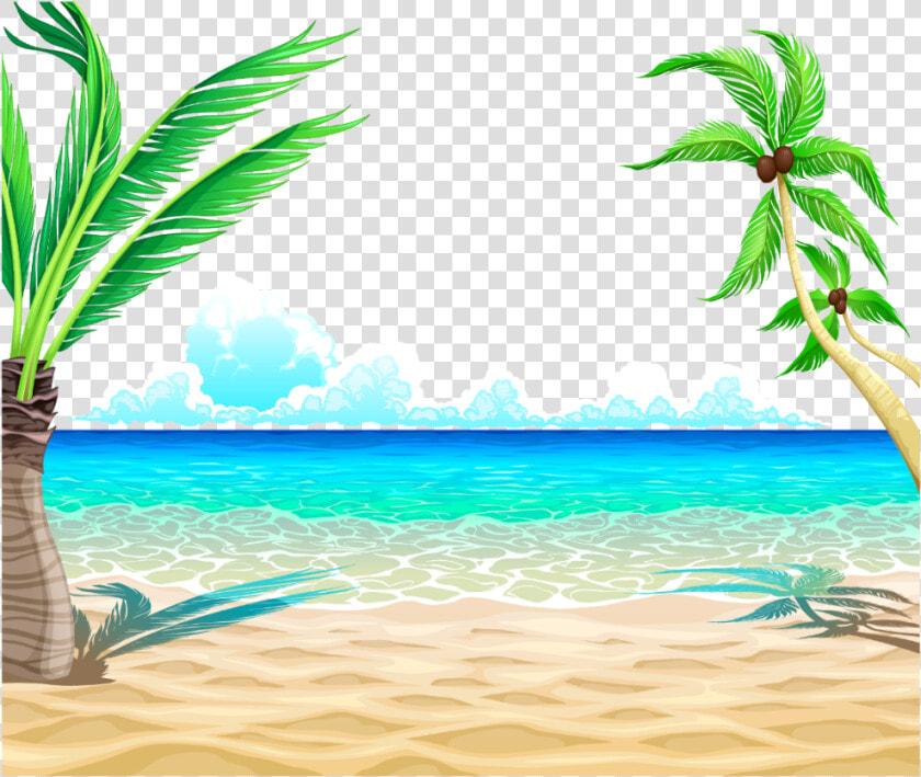 Transparent Sea Beach Clipart   Transparent Cartoon Beach  HD Png DownloadTransparent PNG