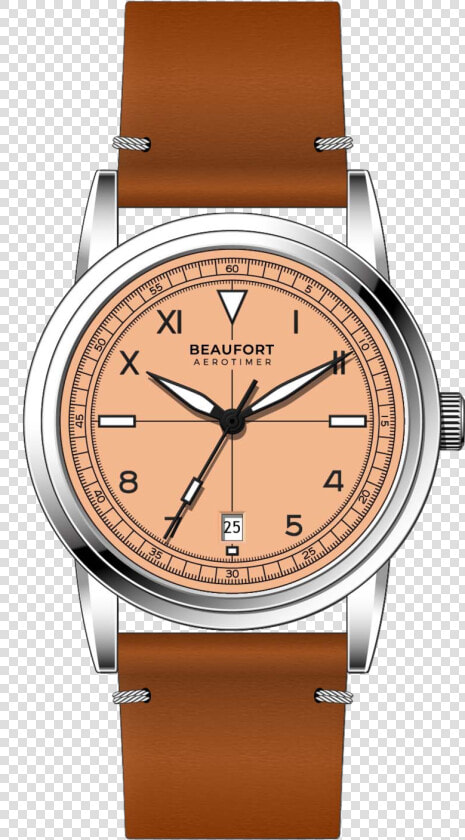 Salmon Stainless Steel Automatic Watch   Beaufort Watch  HD Png DownloadTransparent PNG