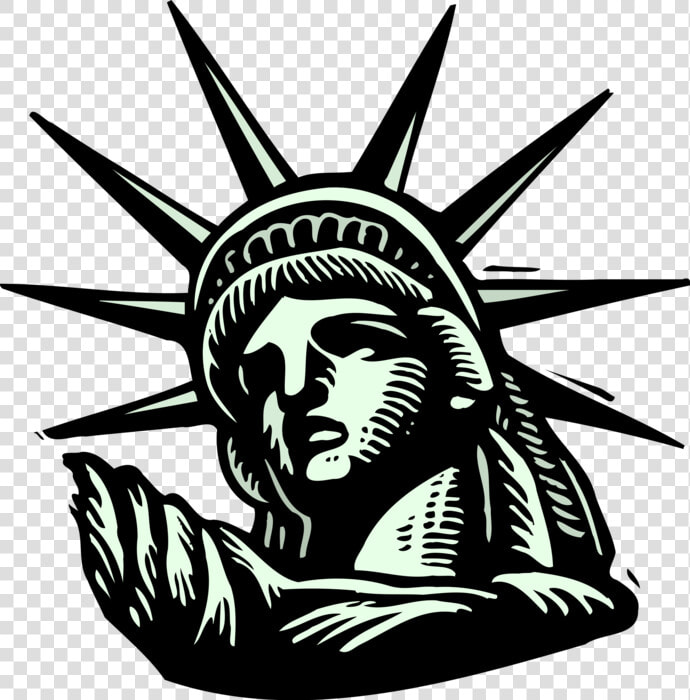 Vector Illustration Of Statue Of Liberty Colossal Neoclassical   Ellis Island Clip Art  HD Png DownloadTransparent PNG