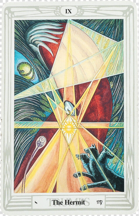 The Hermit Tarot Card From Thoth Tarot Deck   Thoth Tarot Hermit  HD Png DownloadTransparent PNG