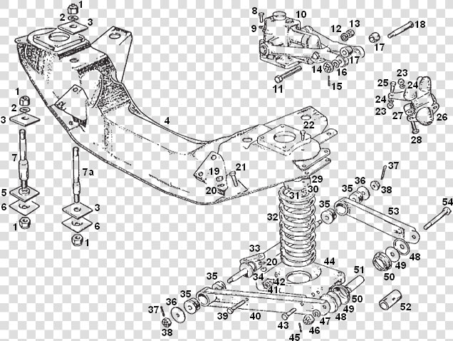 Mgb Front Suspension Diagram  HD Png DownloadTransparent PNG