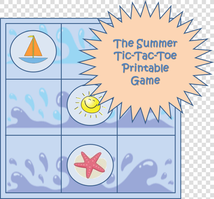 Tic Tac Toe Printable Game   Printable Tic Tac Toe Summer  HD Png DownloadTransparent PNG